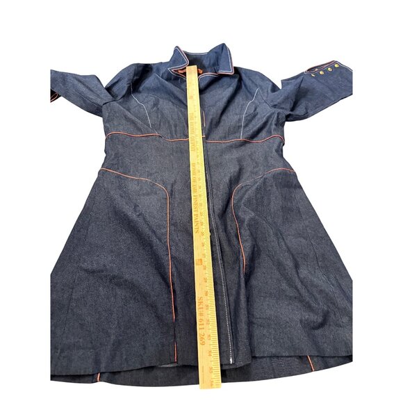 Vtg Devine Denim NY 16 ButtonUp penny lane coat Festival Whimsigoth grunge punk - Picture 8 of 10